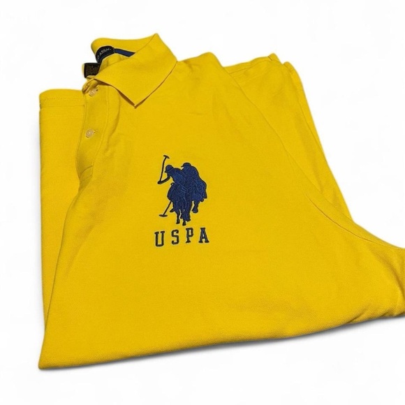 U.S. Polo Assn. Yellow Polo Shirt Vibrant Cotton Blend - Picture 1 of 3